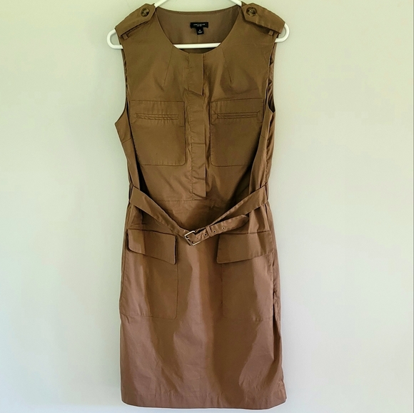 Ann Taylor Women's Military Sleeveless Midi Dress Size 8 - Picture 2 of 10